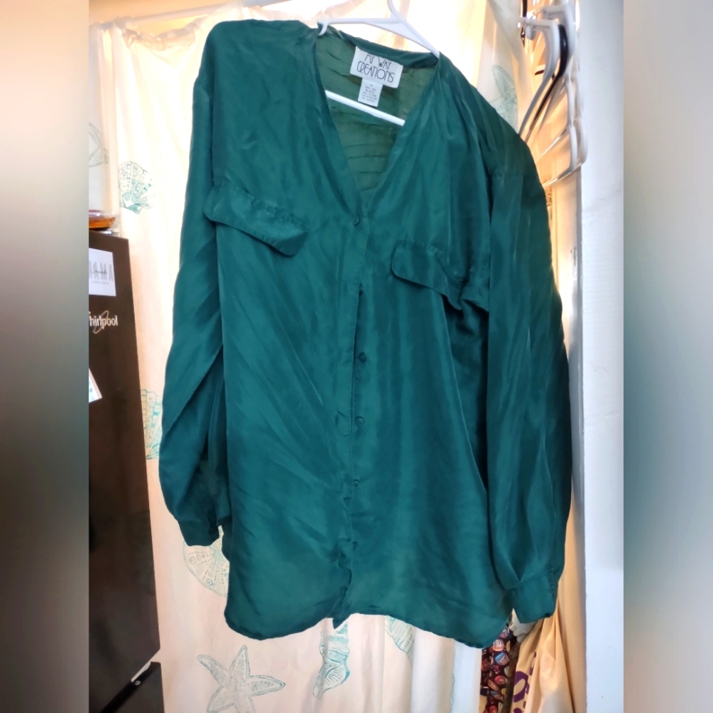 Silk my way creations emerald blouse
